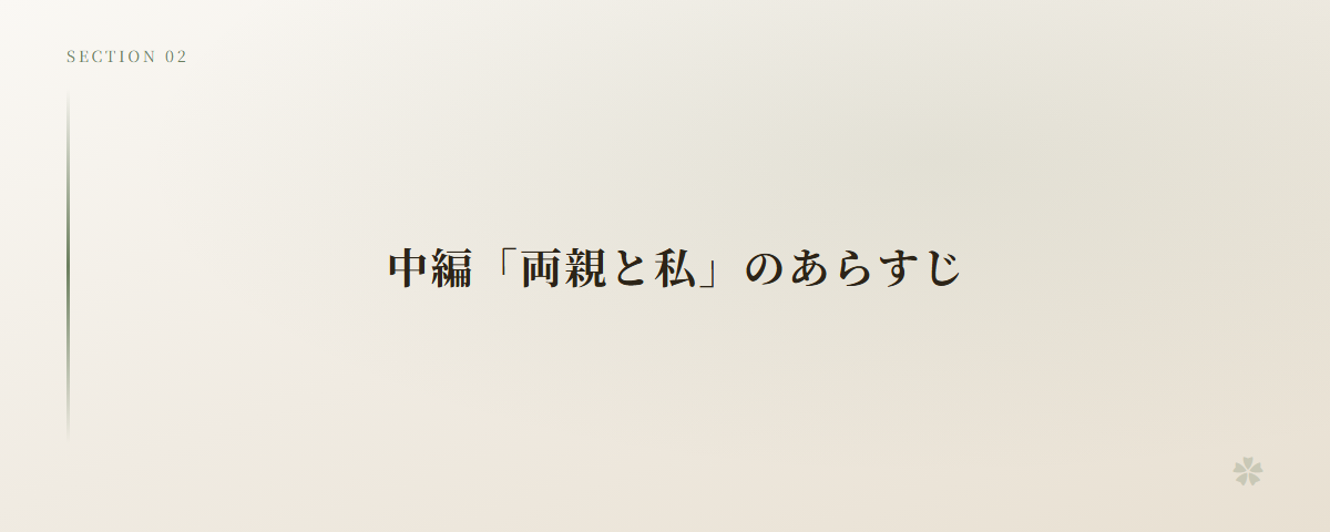 中編「両親と私」のあらすじ