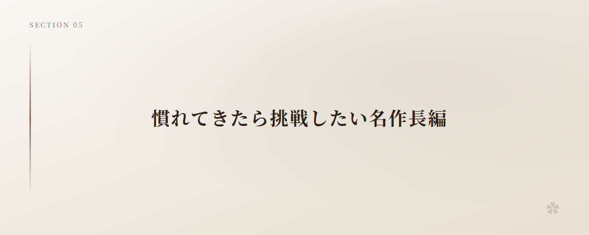 慣れてきたら挑戦したい名作長編