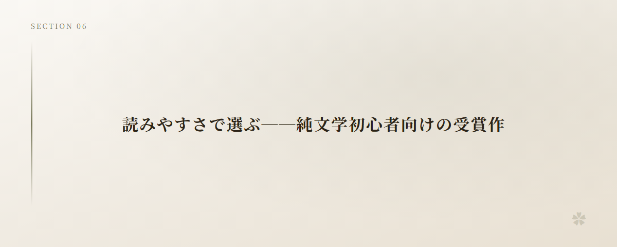読みやすさで選ぶ──純文学初心者向けの受賞作