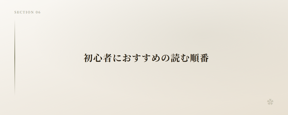 初心者におすすめの読む順番